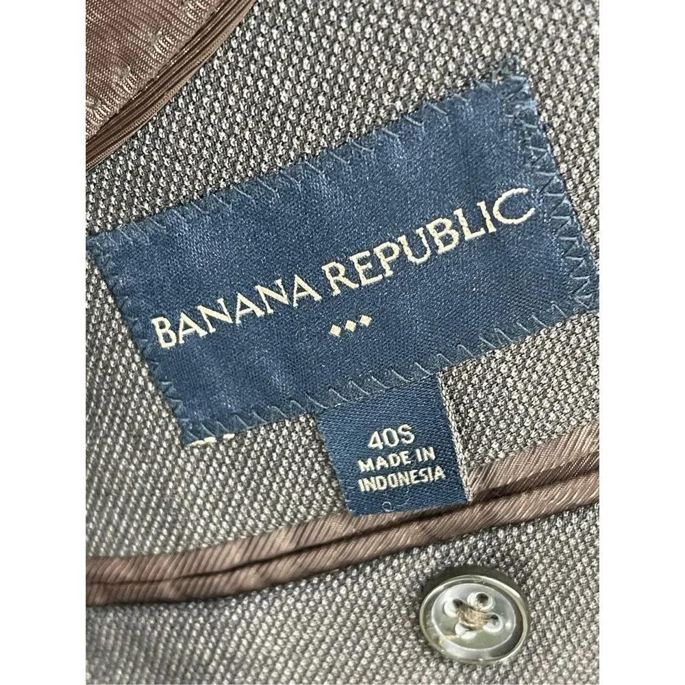 Banana Republic‎ Blazer Sport Coat Suit Jacket Men Size 40 S Gray Brown